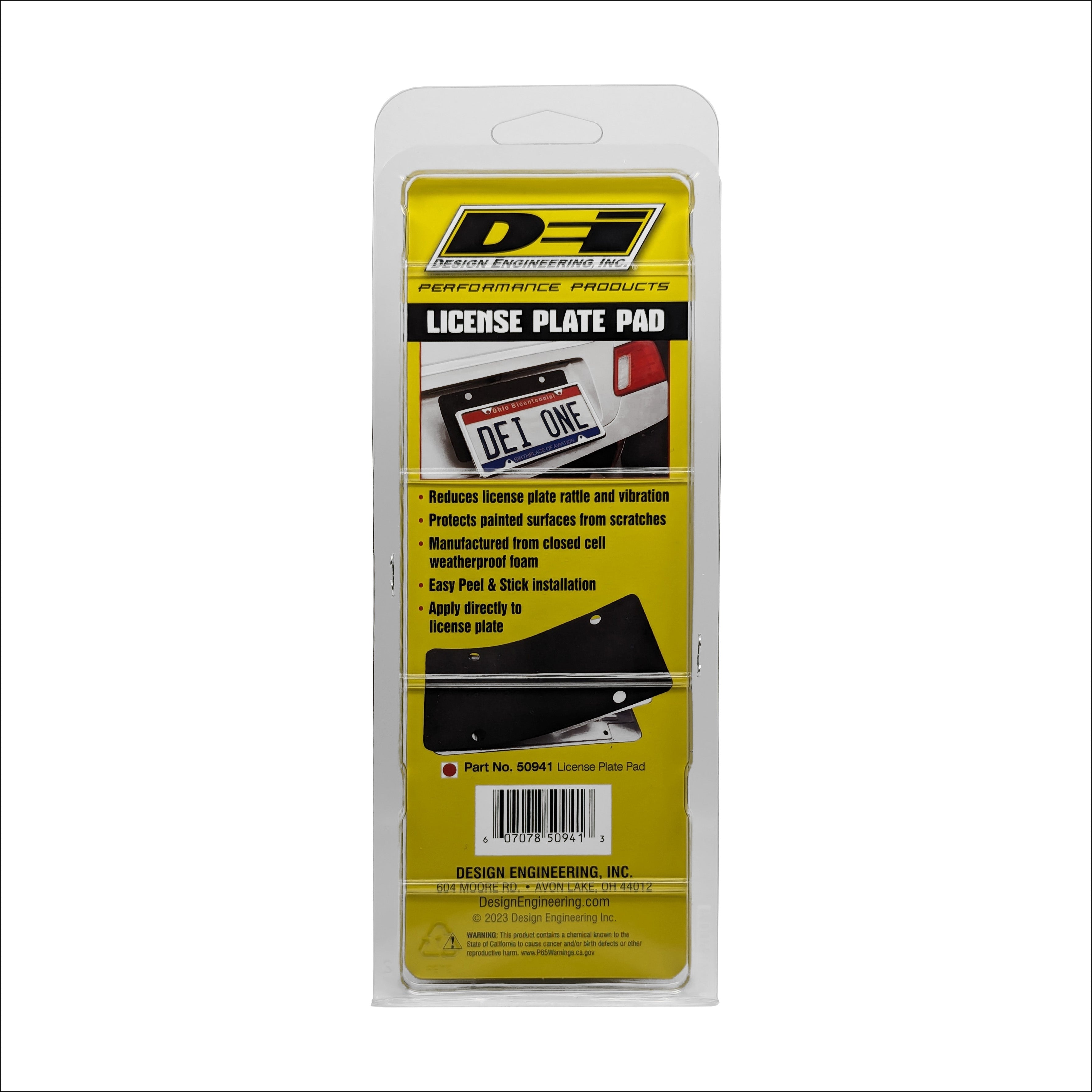 Design Engineering License Plate Damping Pad Black 2pk License Plate Bracket Insulator 50941