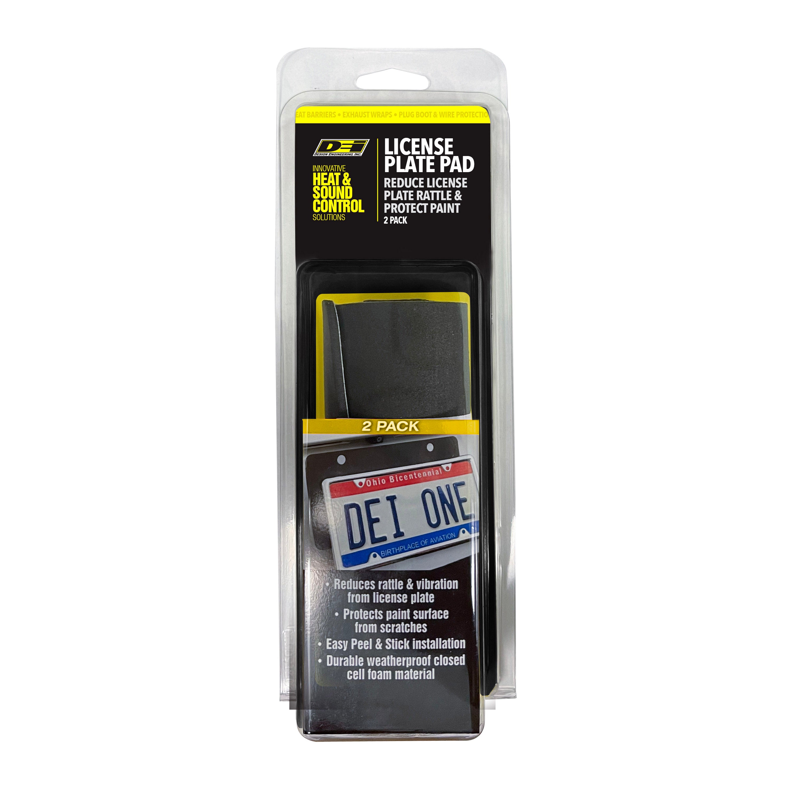 Design Engineering License Plate Damping Pad Black 2pk License Plate Bracket Insulator 50941