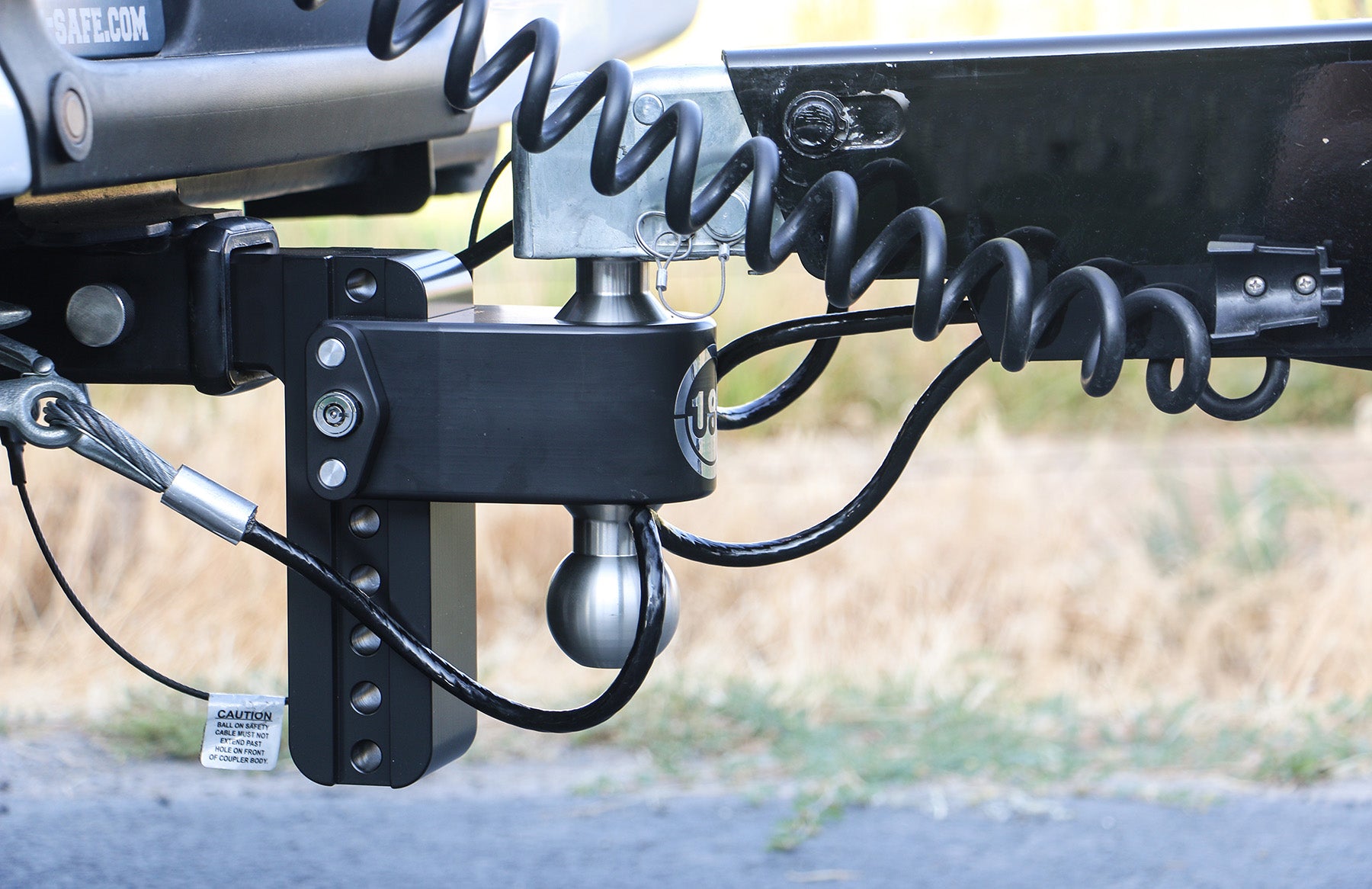 Weigh Safe LTB6-2-KA-CER-BLA Black 180 Hitch w/ SS Combo Ball 6" Drop for 2" Shank withHitch Pin Lock