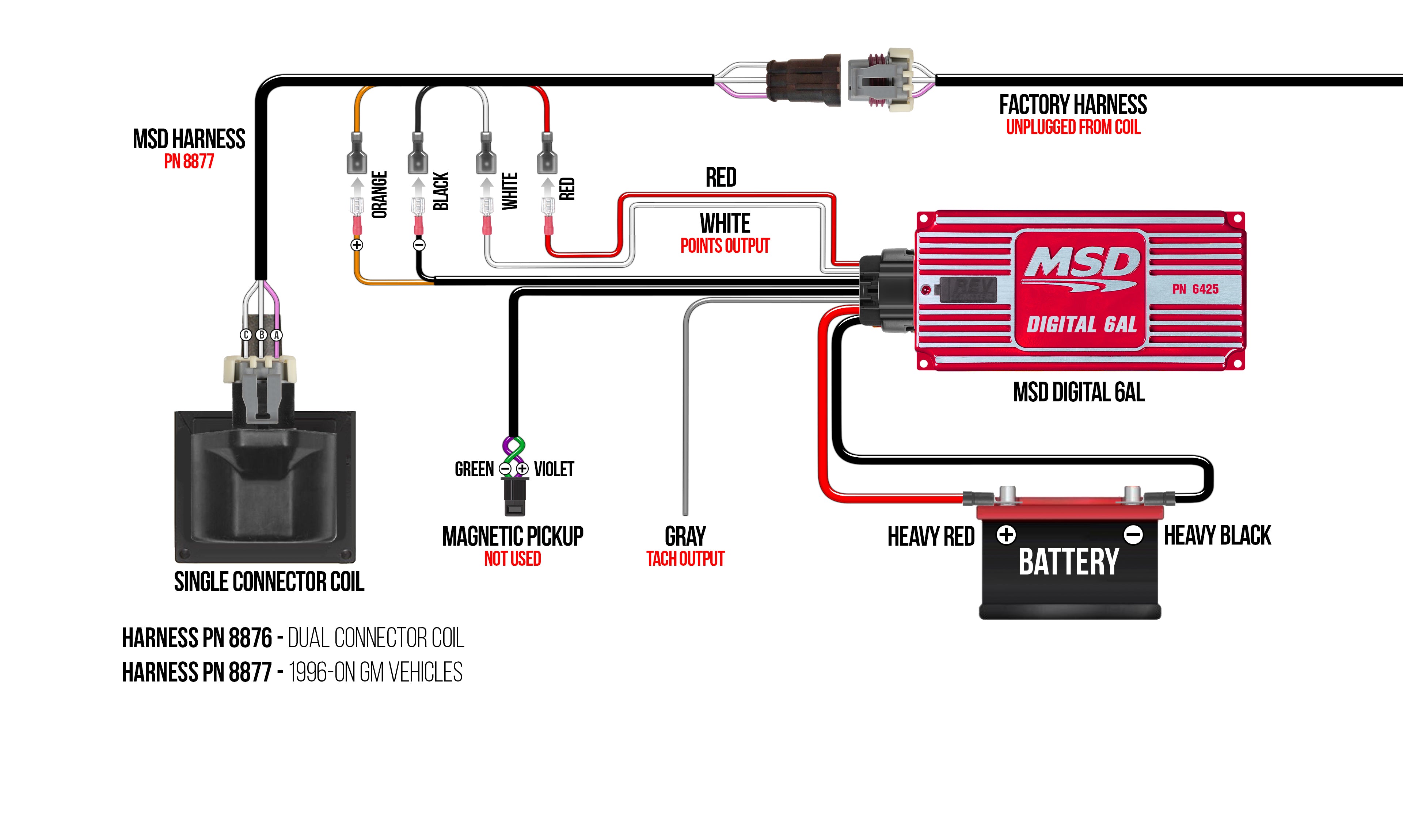 MSD Digital 6AL Ignition Control Module 64253 Black Rev Limiter Universal product image 16