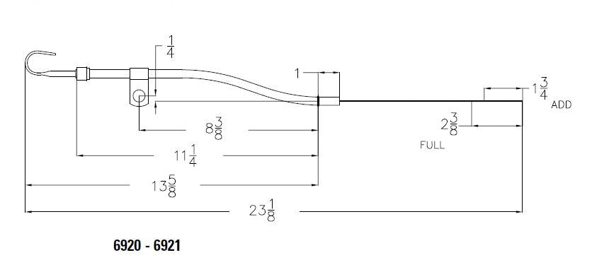 Mr Gasket Fits 1962-1978 Ford 260/289/302 Small Block. Engine Oil Dipstick 6920 product image 2