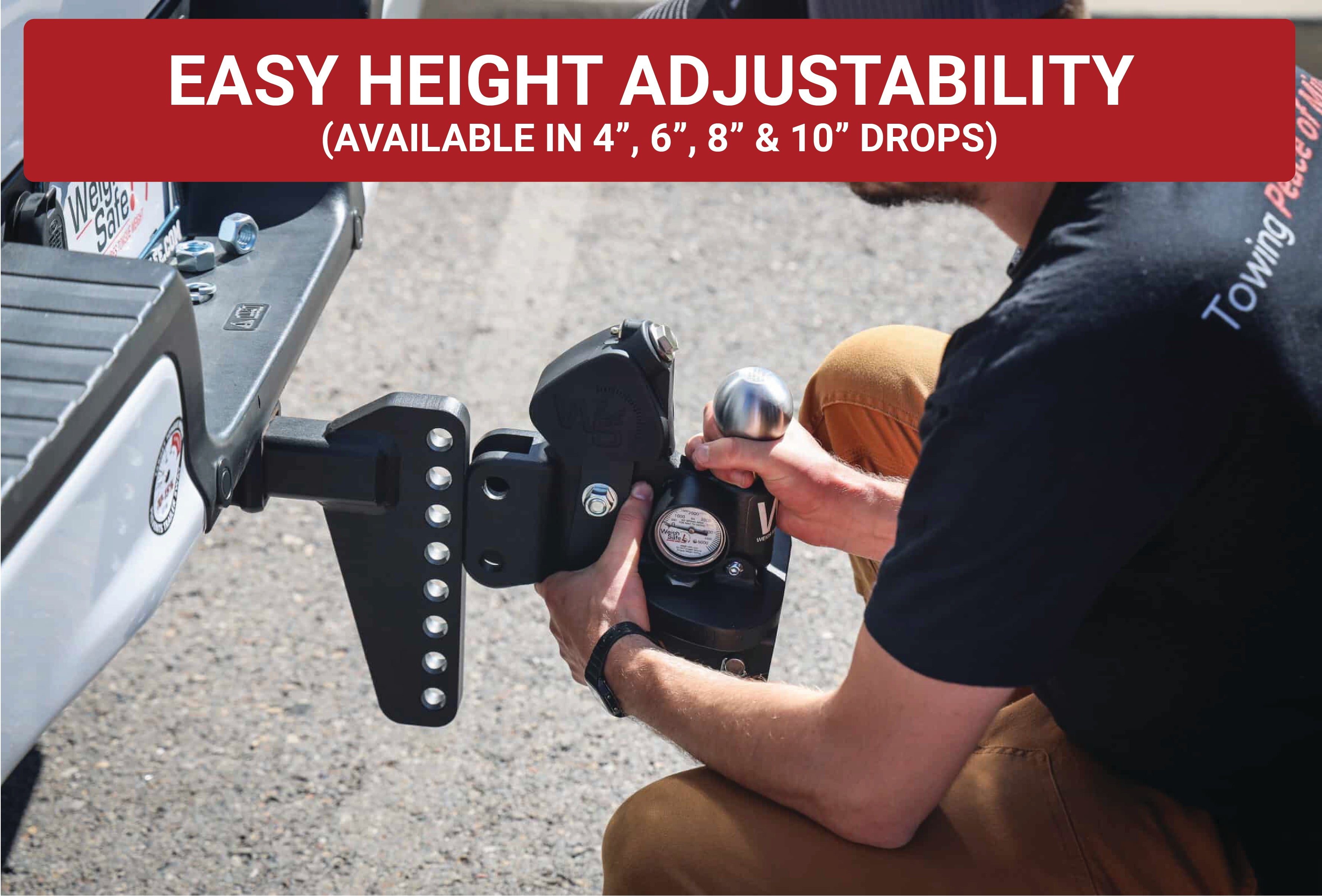 Weigh Safe TTMW8-25XL True Tow Middleweight WDH - 8" Drop, 2.5" Shank - 12,500 GTW