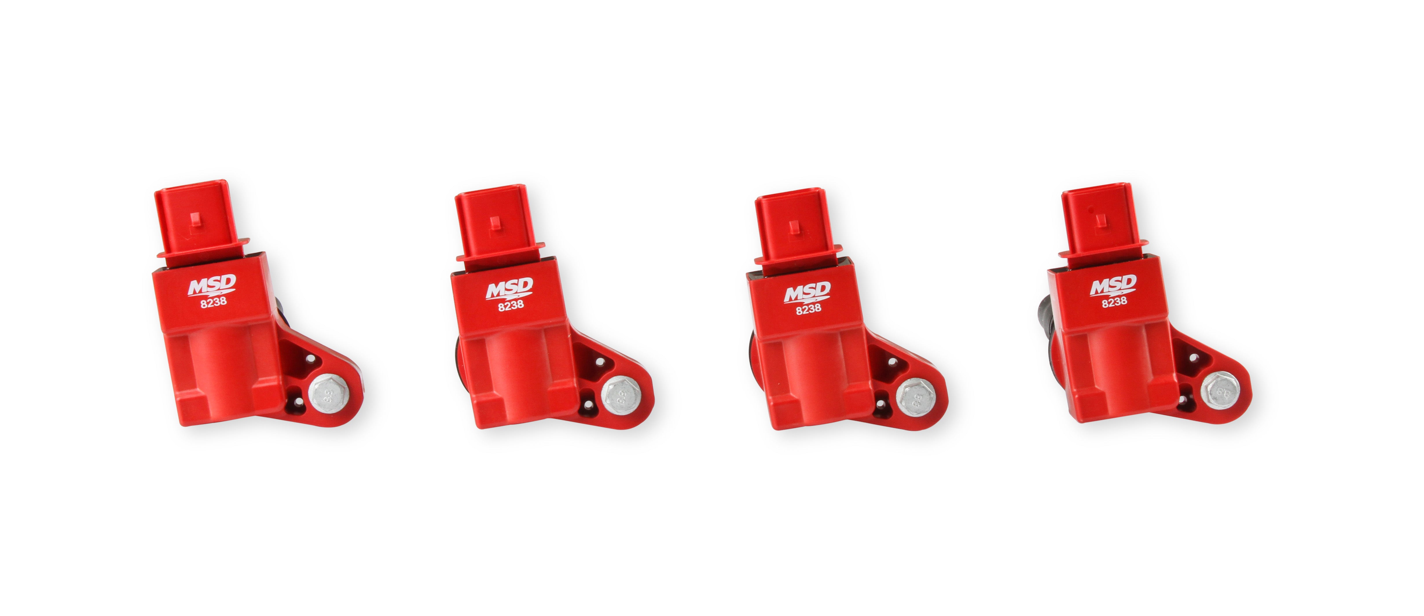 MSD Ignition Coil - Blaster Series - GM 4-Cyl Engines - Red - 4-Pack 82384 product image 1
