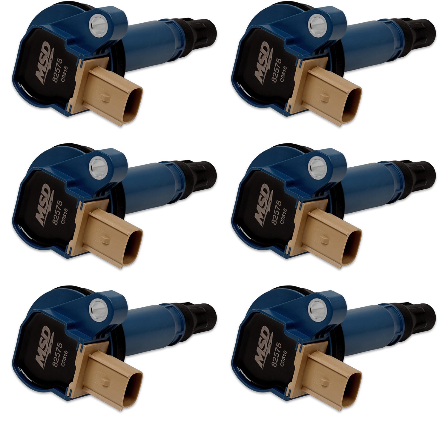 MSD Ignition Coil - Ford Ecoboost - 3.5L V6 - 3-Pin Connector - Blue - 6-Pack 825765 product image 1