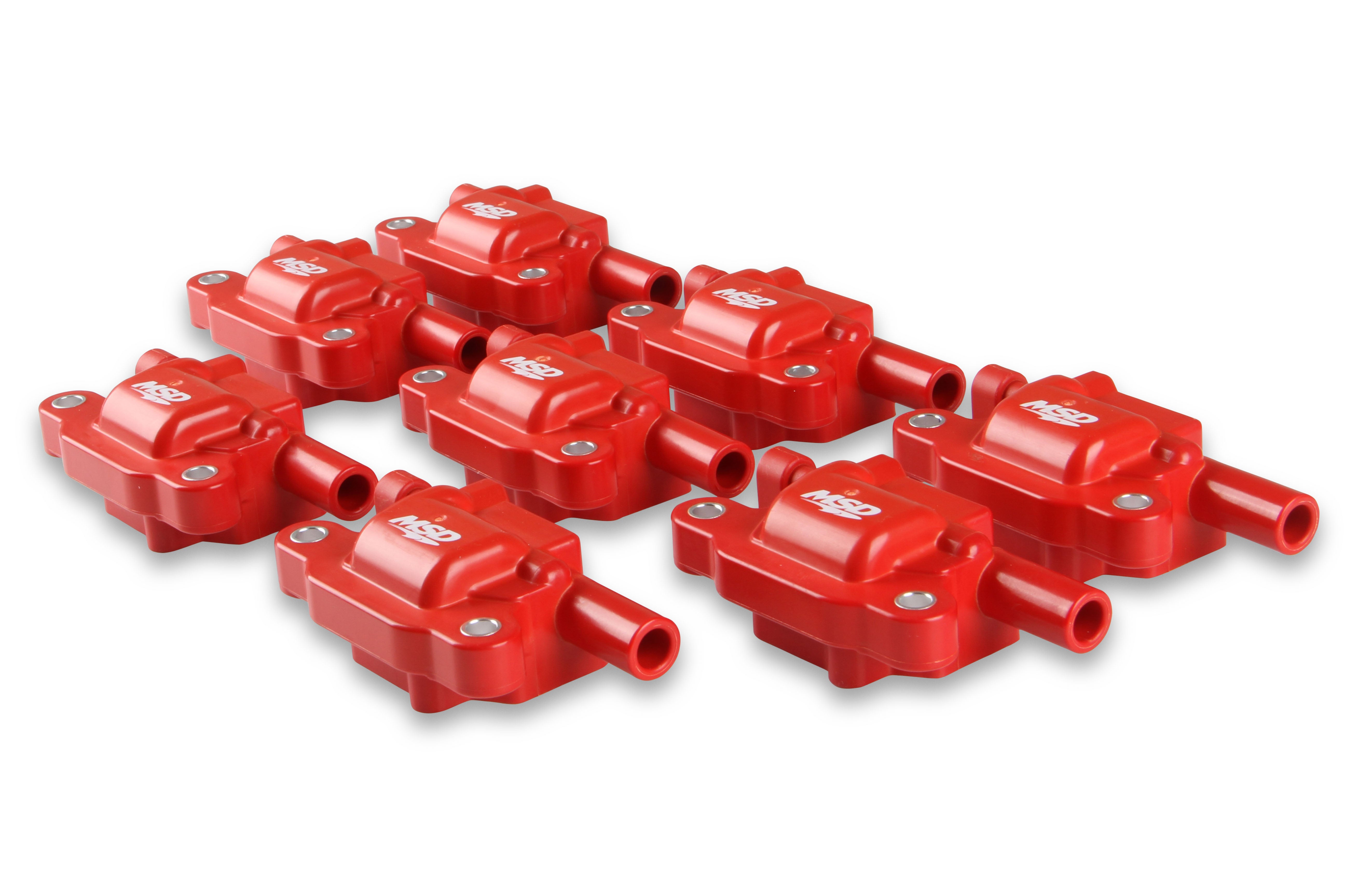 MSD Ignition Coil - Blaster Series - LS2/LS3/LS4/LS7/LS9 Engines - Red - 8-Pack 82658 product image 3