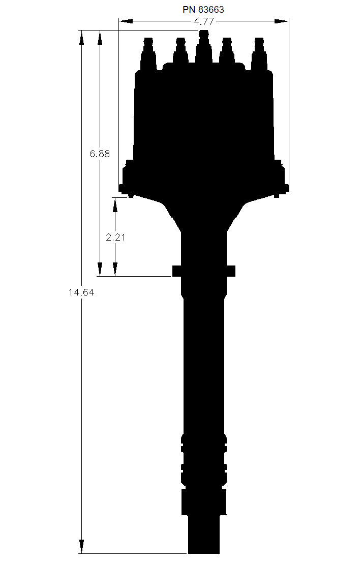 MSD GM Late Model HEI V8 Ext Coil Distributor- Black 83663 product image 2