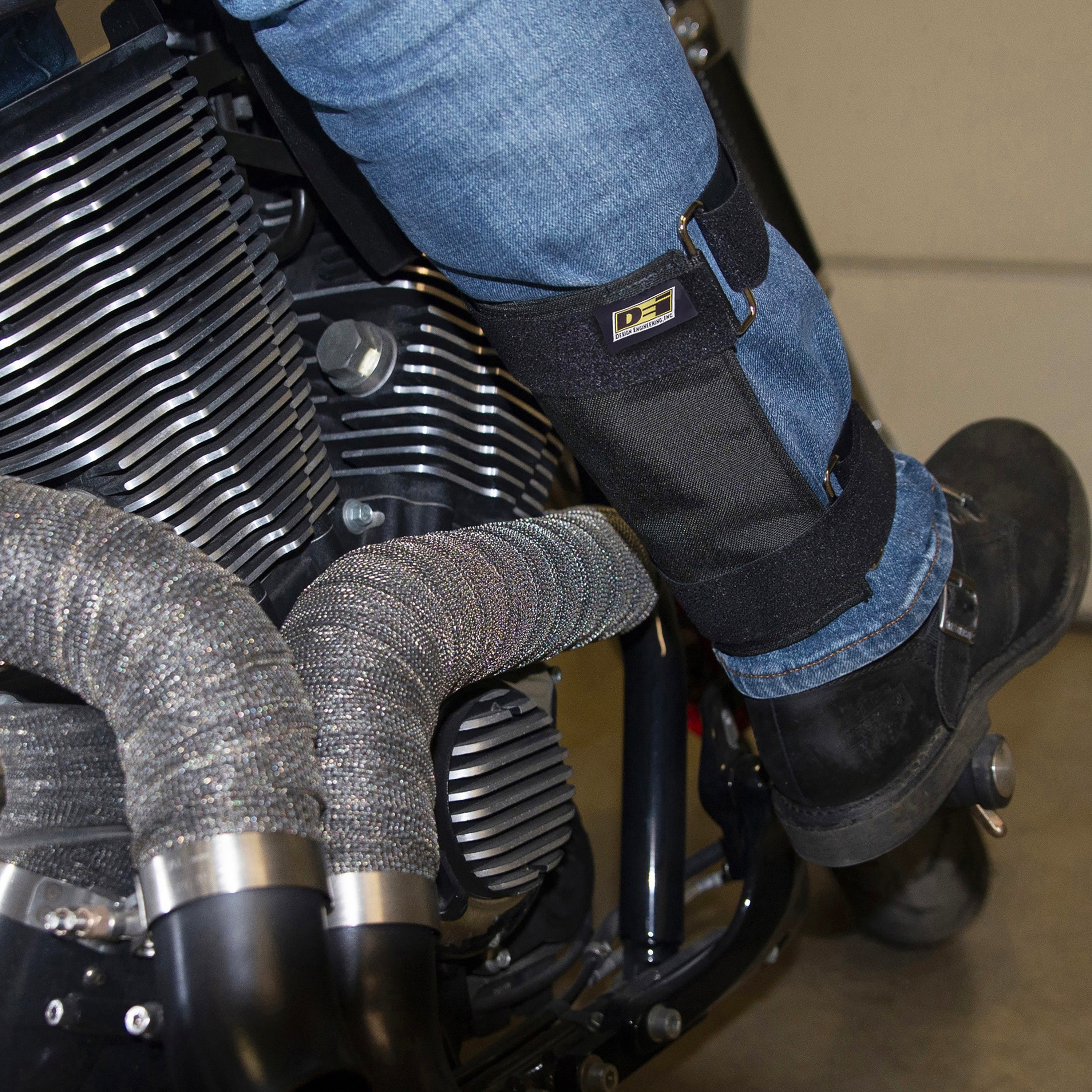 Design Engineering Motorcycle Leg Shield, 8in x 10in Heat Shield Insulator 902440