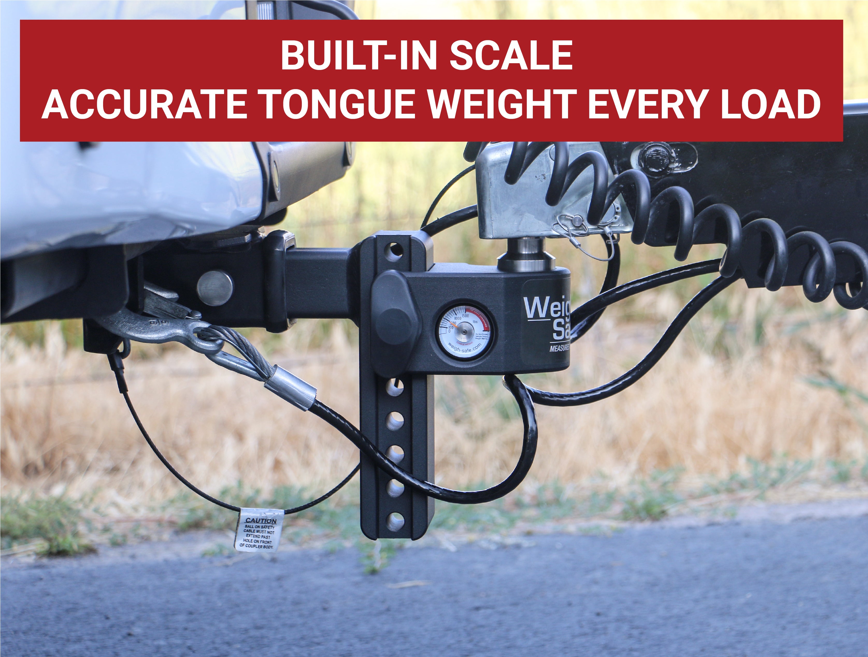 Weigh Safe SWS8-25 Steel Adjustable Drop Hitch - 8" Drop & 2.5" Shank Trailer Hitch