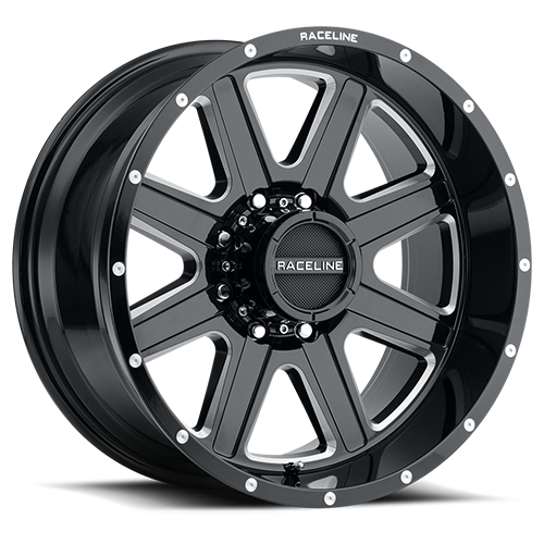 Aluminum Wheels 20x10 Hostage 940M Milled Gloss Black -19 Offset 6 on 135 Bolt Pattern 87.1 Bore Raceline