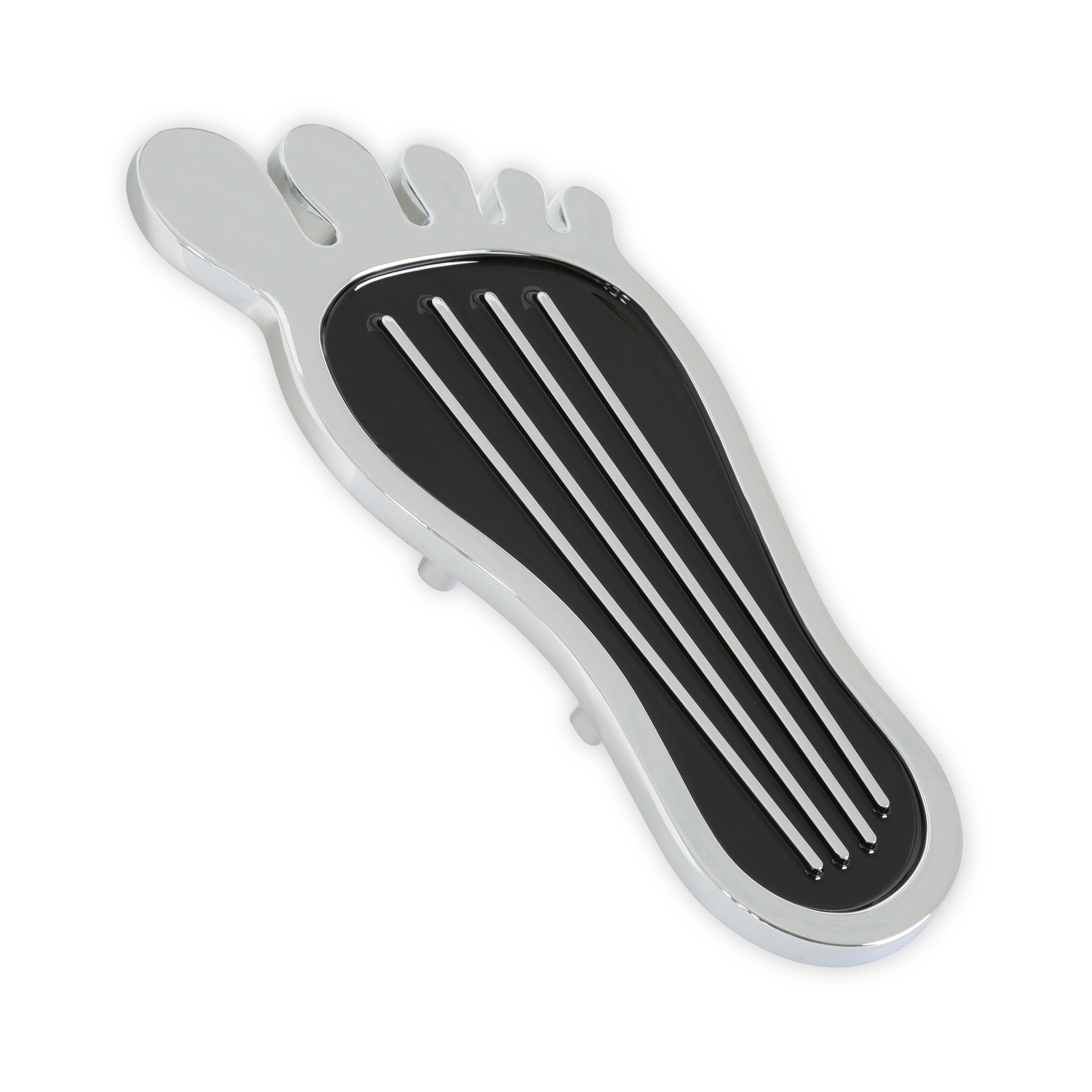 Mr Gasket Mr. Gasket Foot Print Gas Pedal Pad - Aluminum - Chrome & Painted Black Trim 9645 product image 2