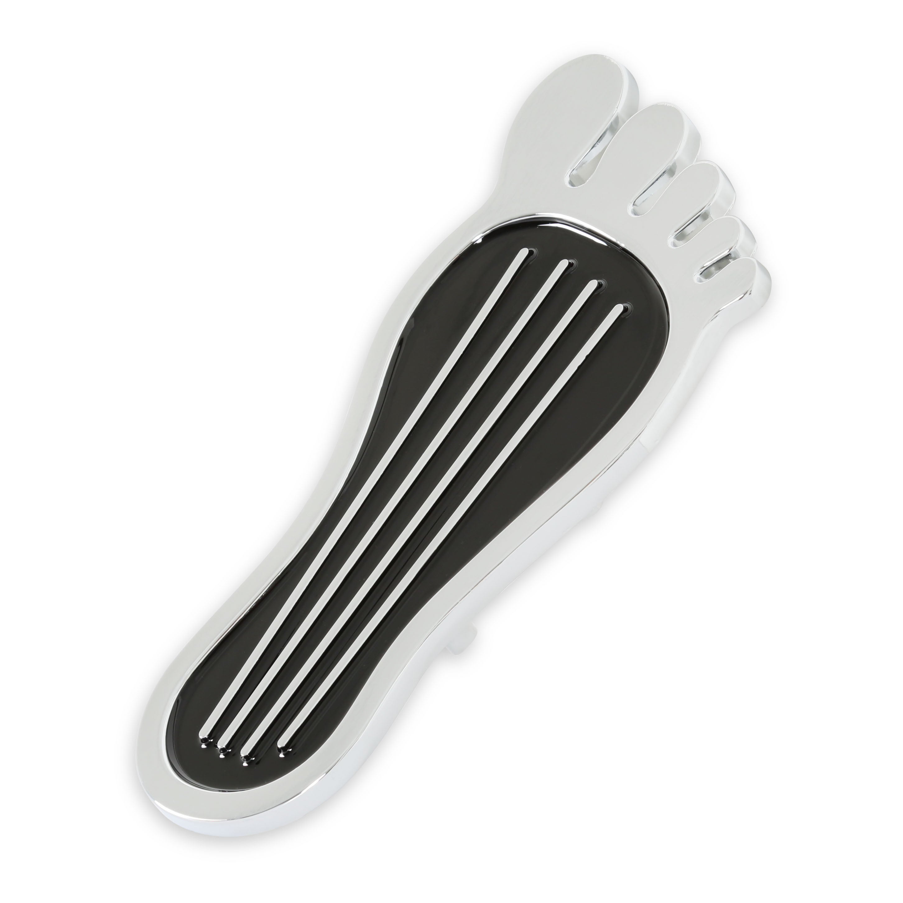 Mr Gasket Mr. Gasket Foot Print Gas Pedal Pad - Aluminum - Chrome & Painted Black Trim 9645 product image 3
