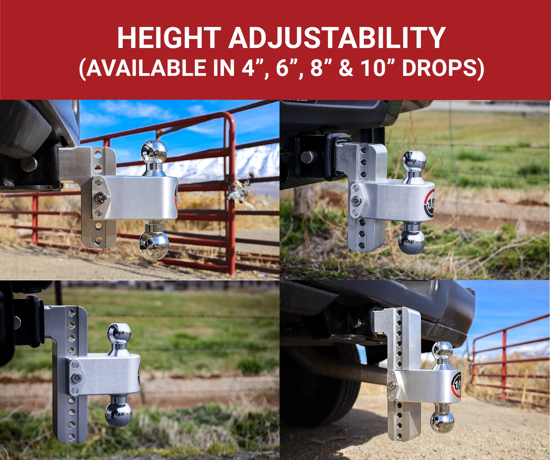Weigh Safe CTB8-3 180 Hitch - Drop Hitch withChrome Combo Ball - 8" Drop for 3" Shank