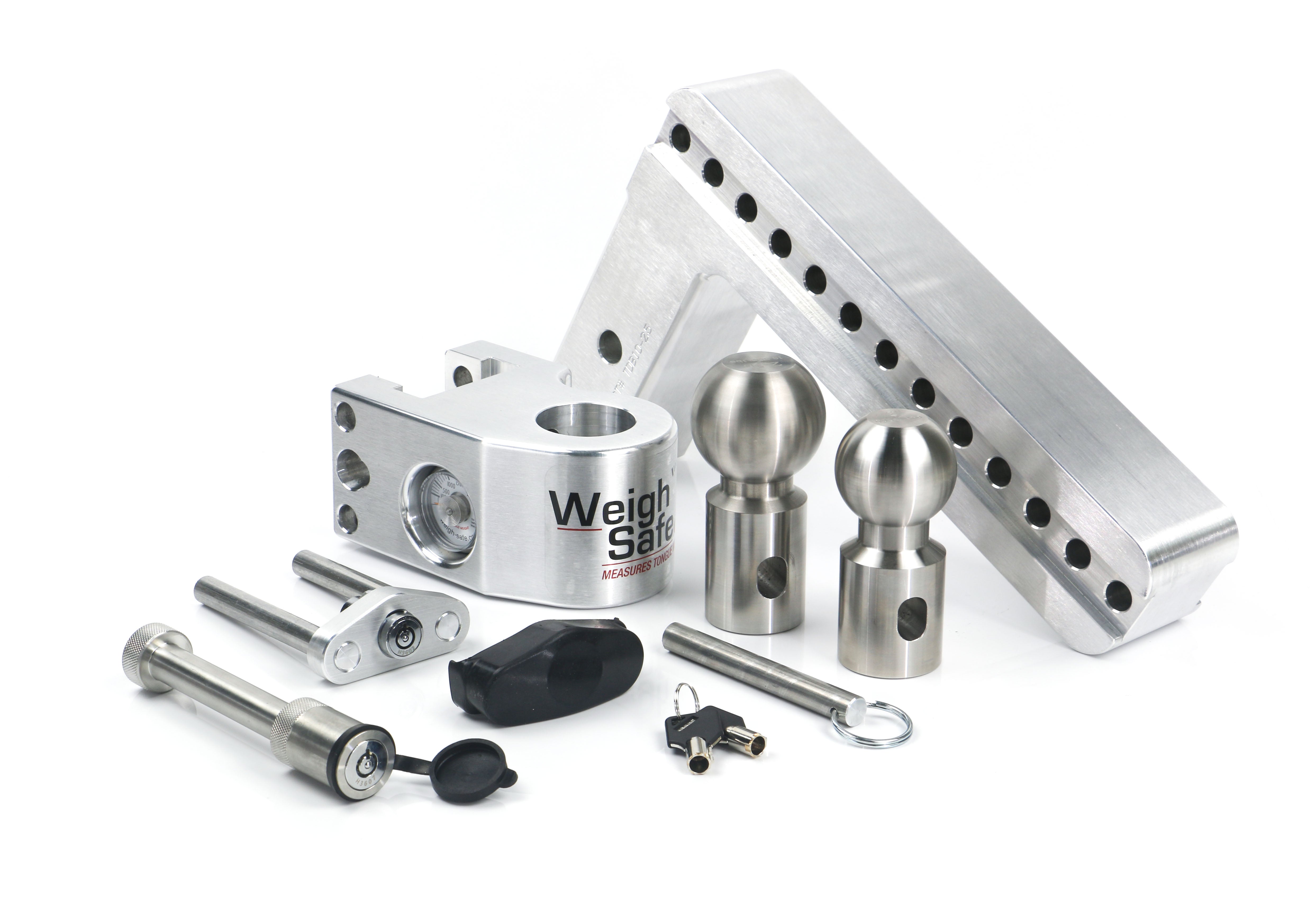 Weigh Safe WS10-25-KA Adjustable Drop Hitch - 10" Drop for 2.5" Shank withHitch Lock Pin