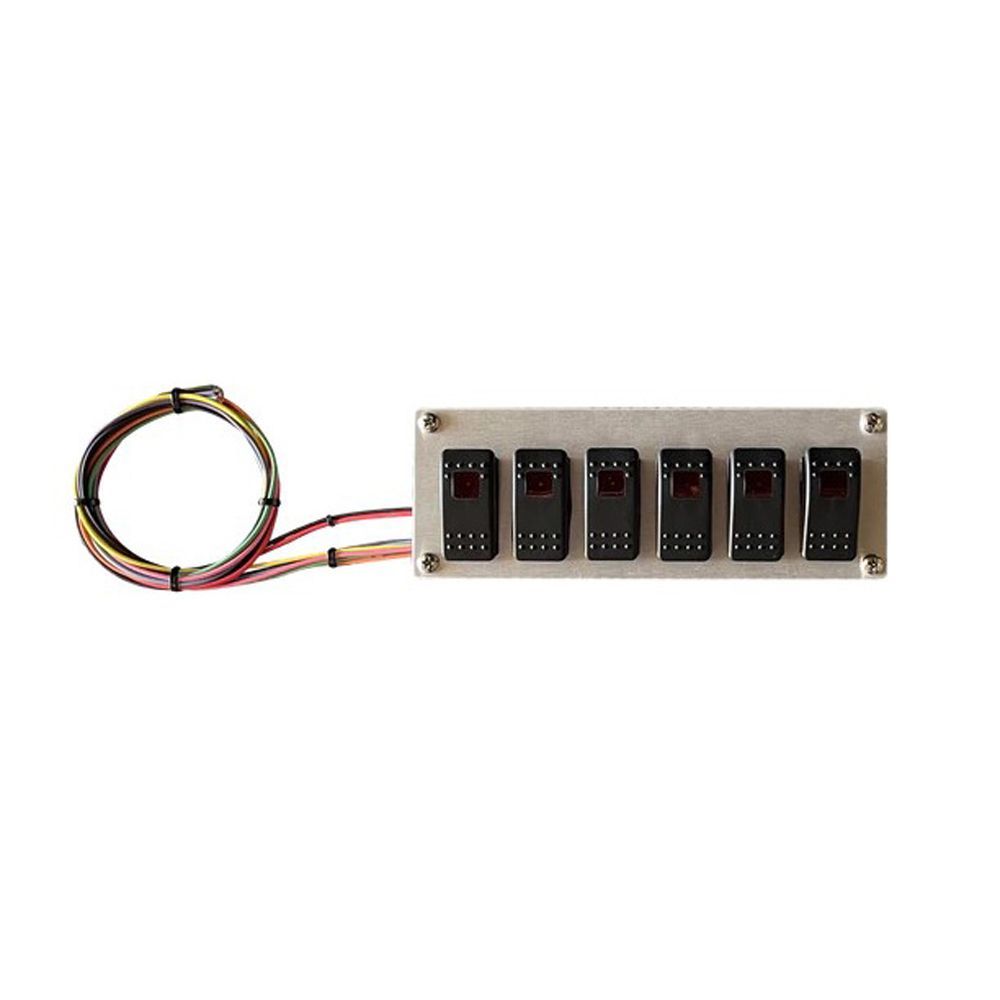 American Autowire 510921 6-Switch Dash-Mount Rocker Switch Panel with Red Indicator Lights