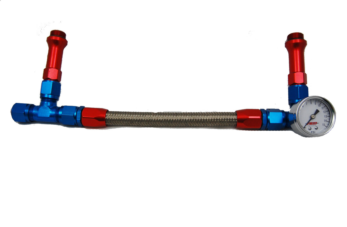 Advanced Engine Design Holley #6 Braided Fuel Line w/Gauge 6096