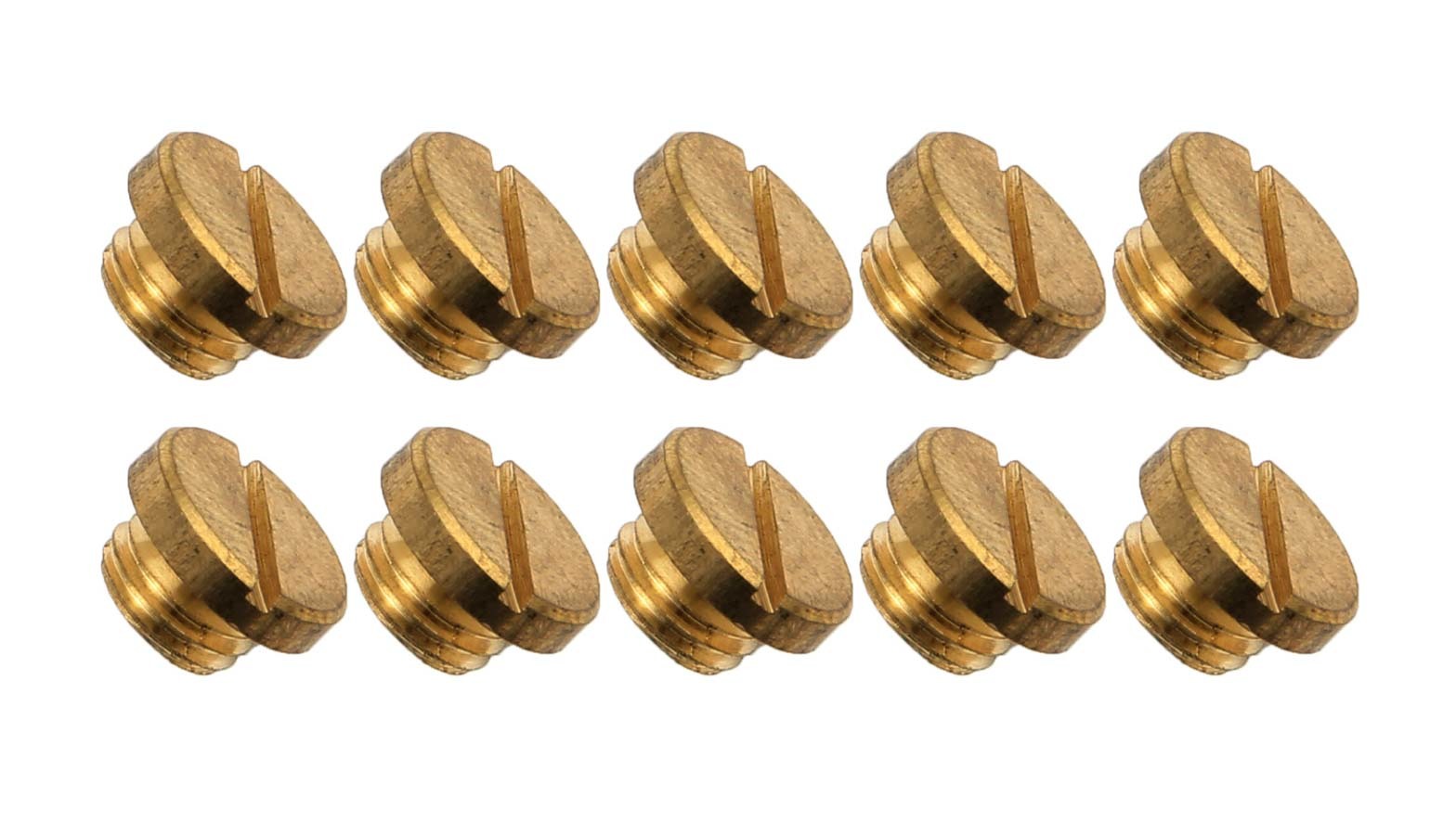 Advanced Engine Design 6332X Brass Float Bowl Sight Plugs with Gaskets, 10-Pack for Holley Carburetors