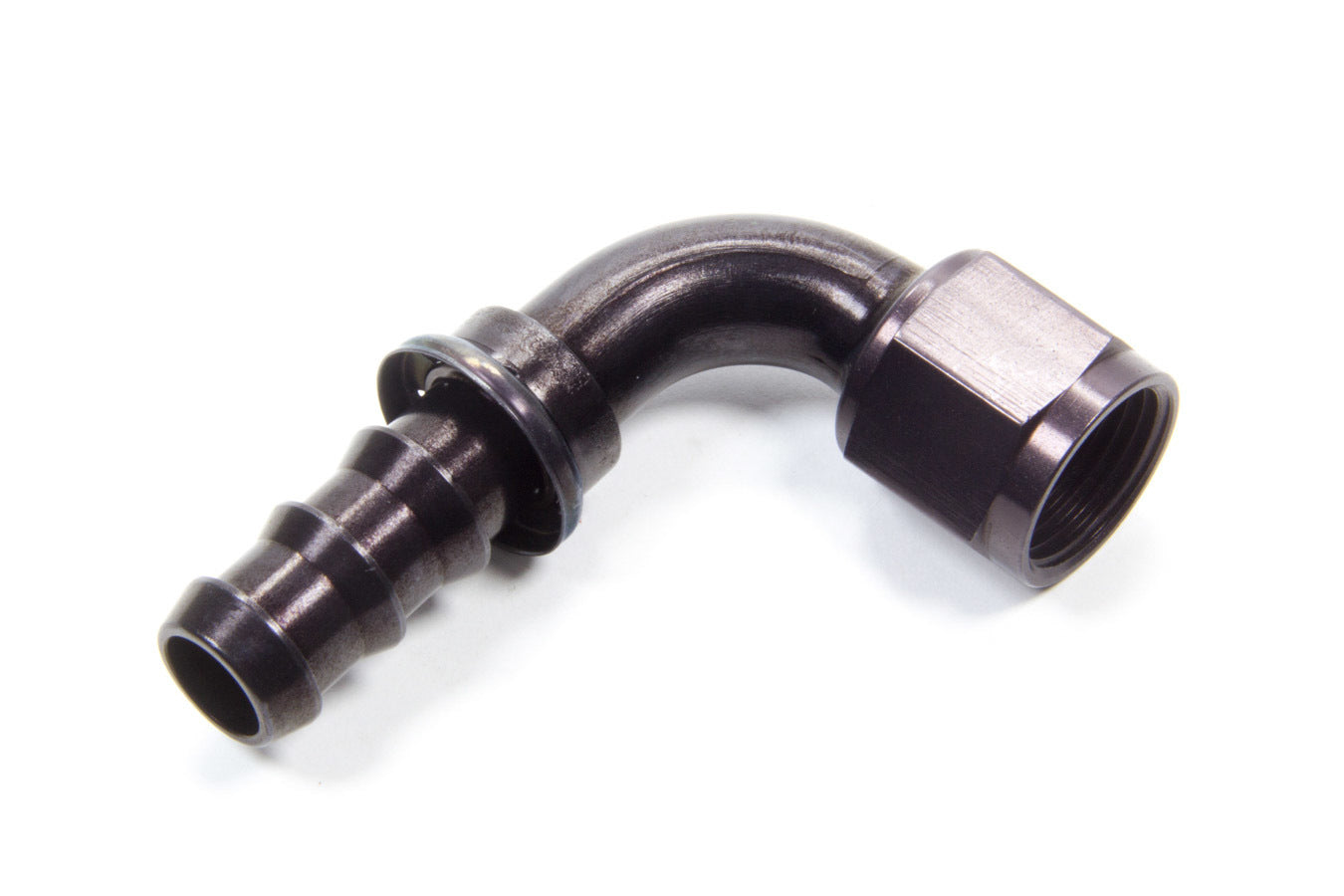 Aeroquip FBL1534 #10 90-Degree AQP Socketless Hose End, Aluminum, Black Anodized