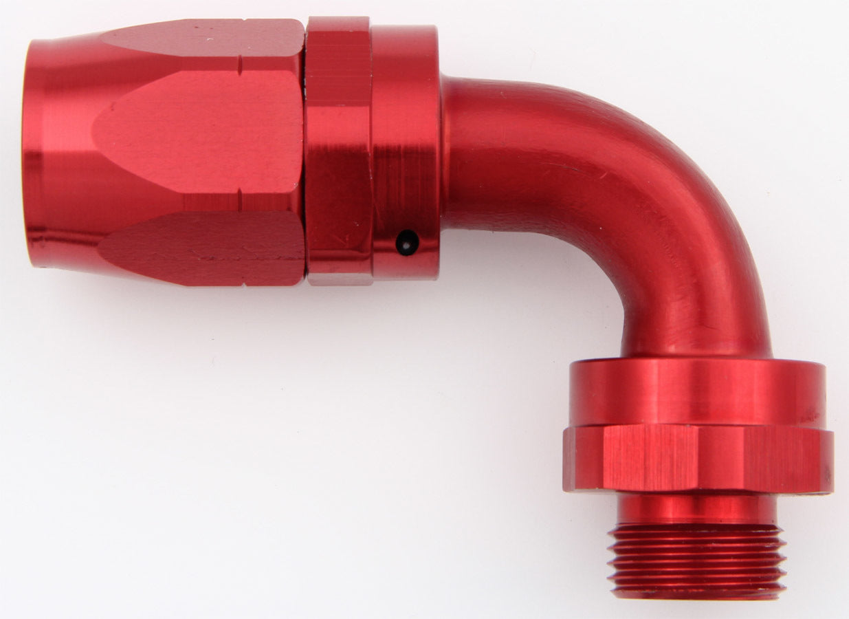 Aeroquip FBM1359 90-Degree Hose-End Fitting, -12 AN Hose to -10 AN Male, Swivel Aluminum, Red Anodized