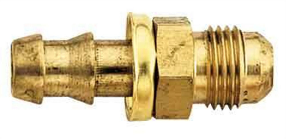 Aeroquip FBM1445 #6 AQP Socketless Straight Hose End, 6 AN Hose Barb to 6 AN Male, Brass
