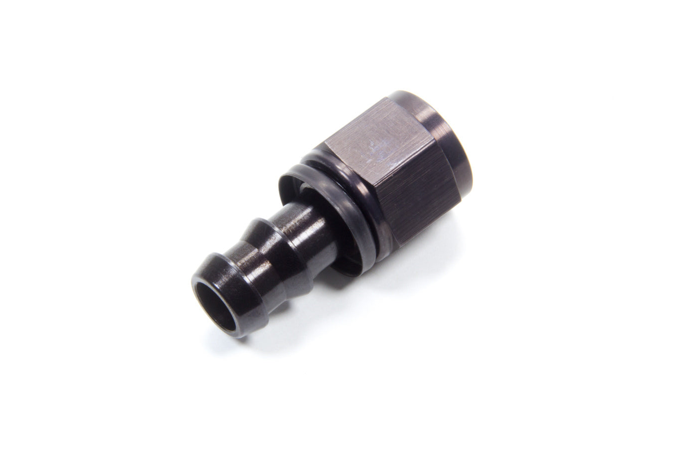 Aeroquip FCL1513 #8 Straight AQP Socketless Hose End, Aluminum, Black Anodized