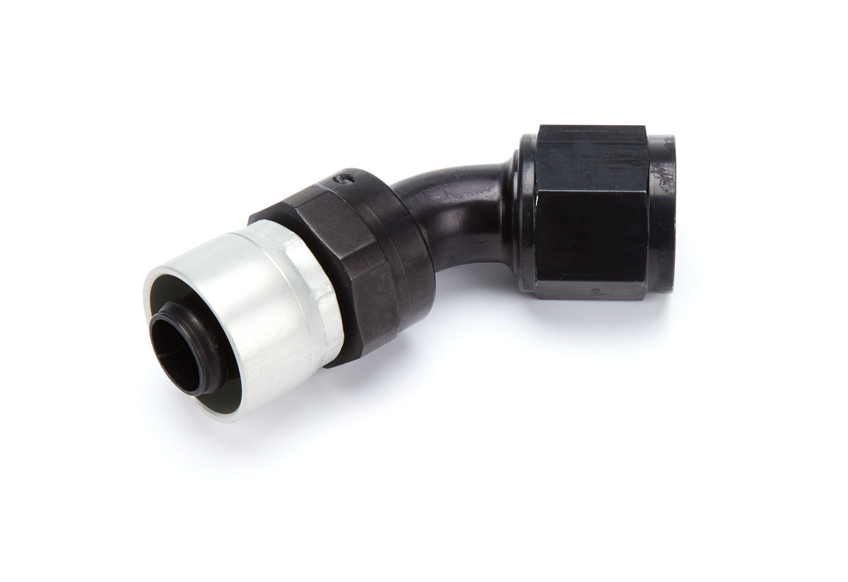 AEROQUIP FCL4224 StreetLite 45-Degree Hose End Fitting, -10 AN to -10 AN Female Swivel, Black Anodized Aluminum