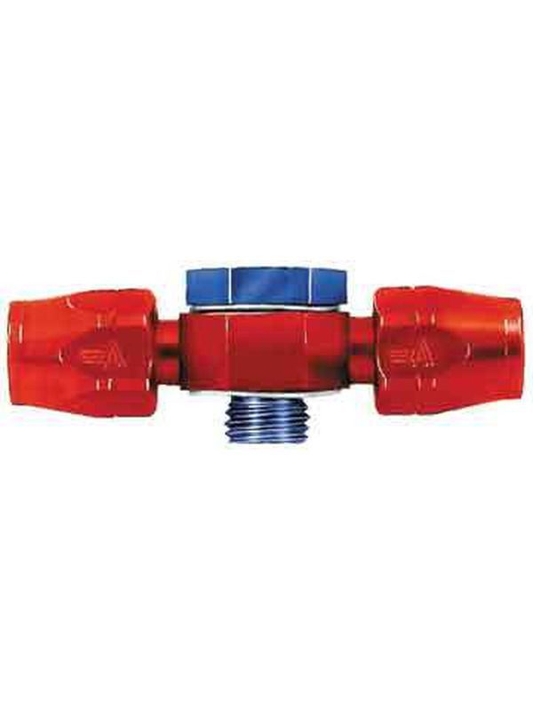 Aeroquip FCM1068 #6 Dual Feed Banjo Hose End, Straight, 12 mm x 1.50 Banjo, Blue and Red Anodized Aluminum