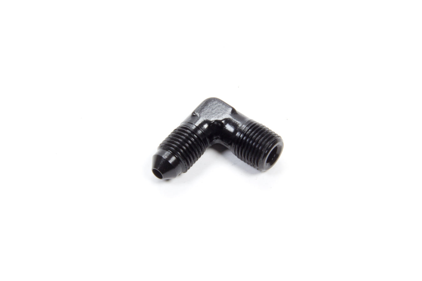 Aeroquip AN-NPT Fittings and Components 90 Deg Alum #3 Flare 1/8 in Black FCM5030