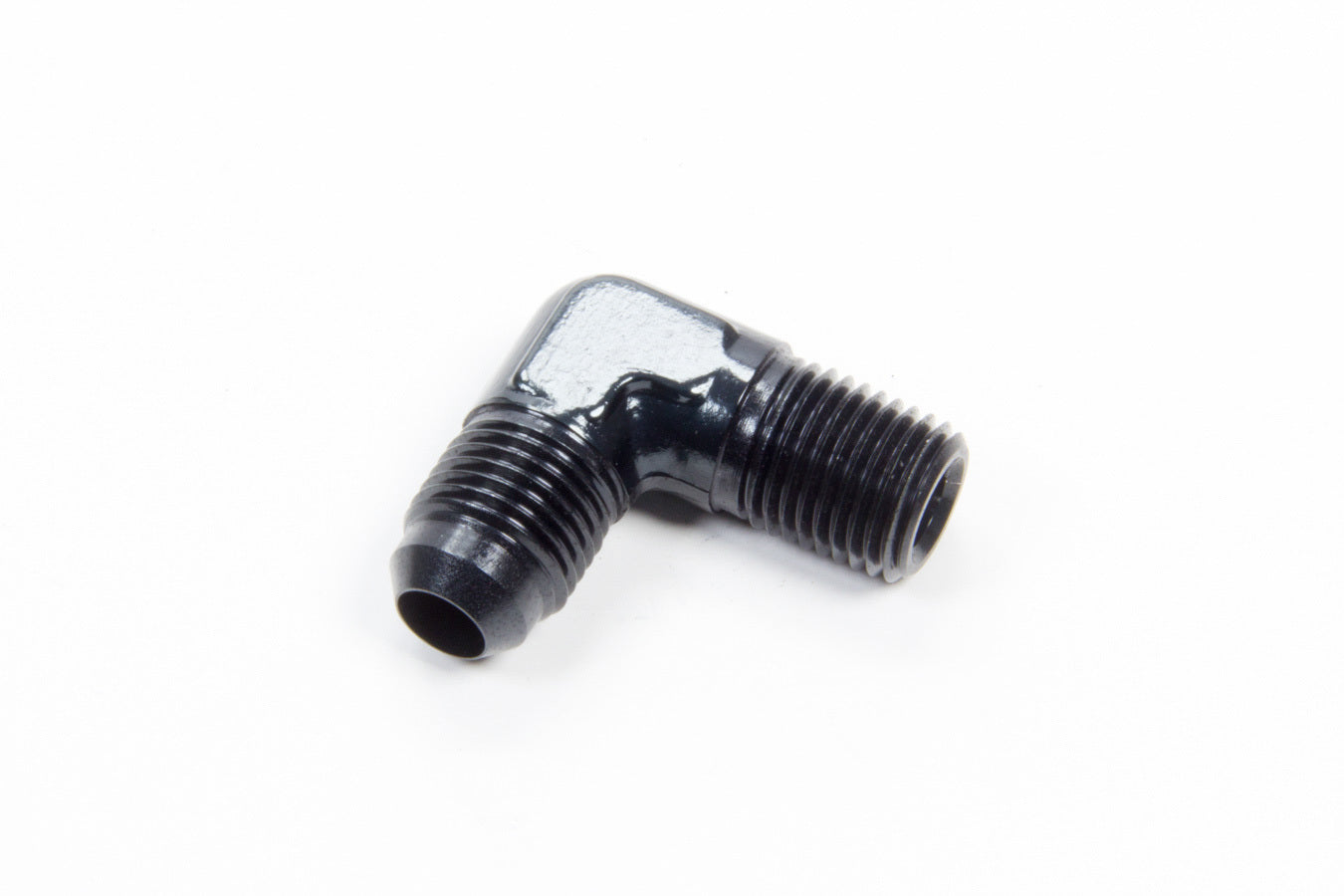 Aeroquip AN-NPT Fittings and Components 90 Deg Alum #6 Flare 1/4 in Black FCM5034