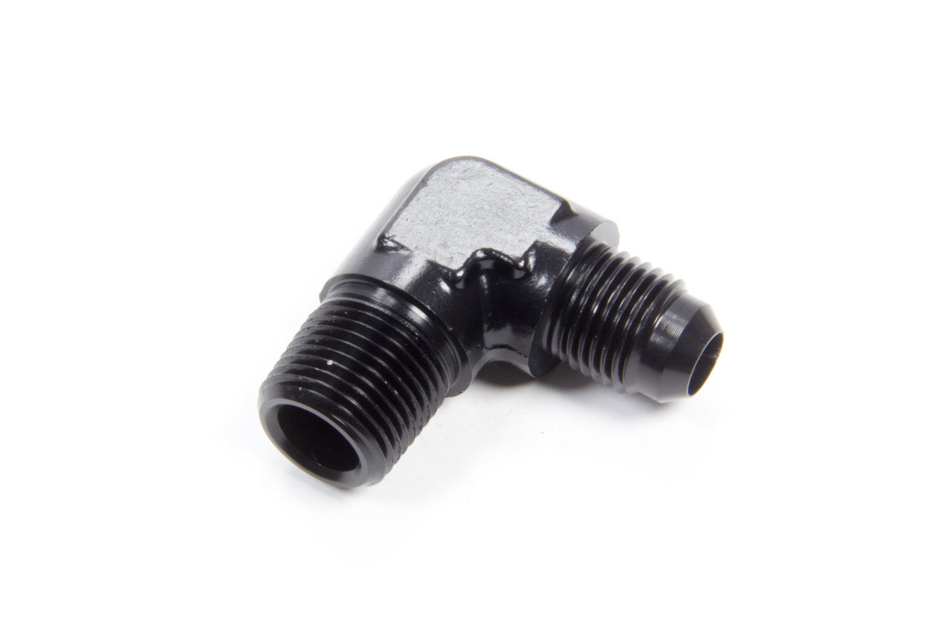 Aeroquip AN-NPT Fittings and Components 90 Deg Alum #6 Flare 3/8 in Black FCM5035