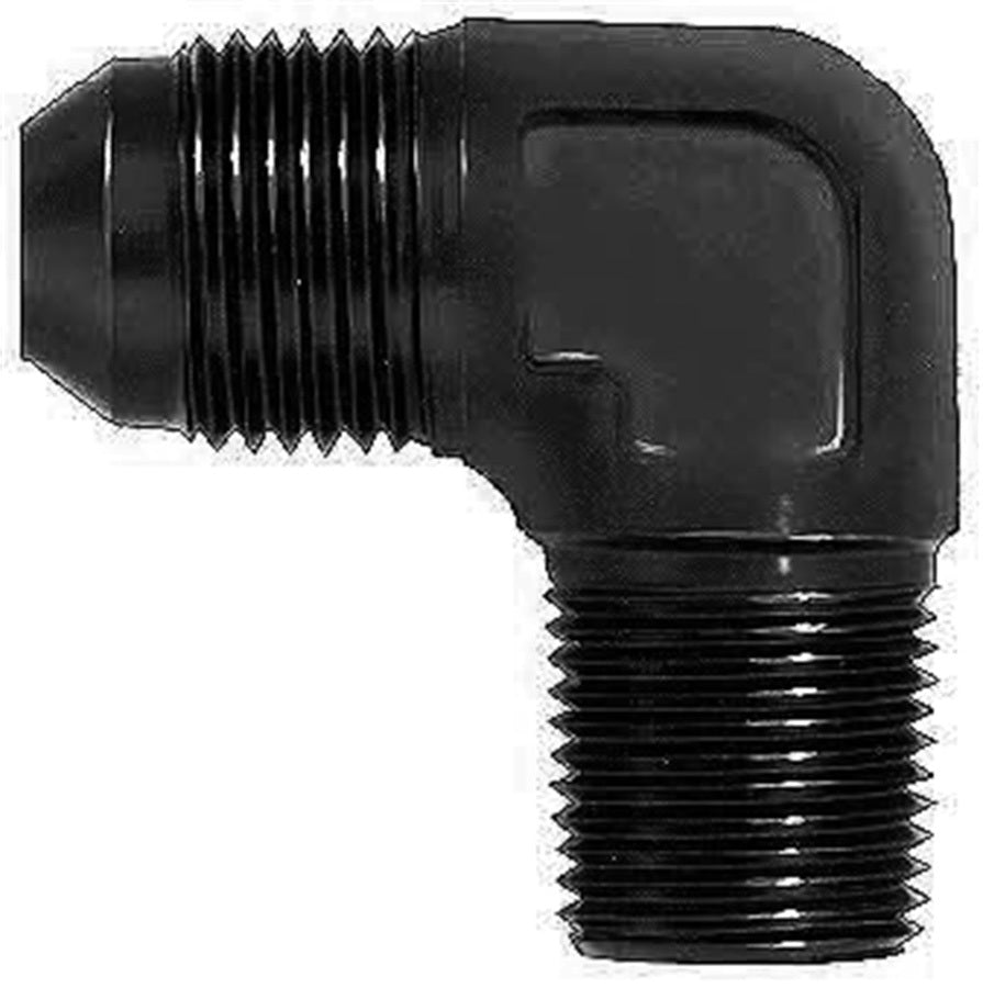 Aeroquip AN-NPT Fittings and Components 90 Deg Alum #8 Flare 1/4 in Black FCM5036