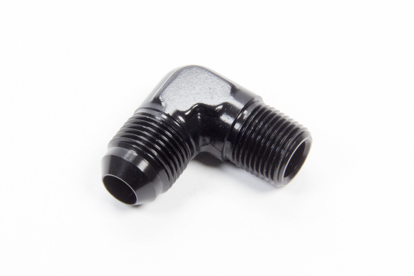 Aeroquip AN-NPT Fittings and Components 90 Deg Alum #8 Flare 3/8 in Black FCM5037