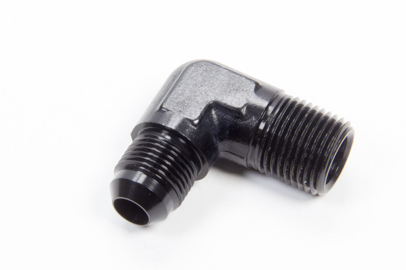 Aeroquip AN-NPT Fittings and Components 90 Deg Alum #8 Flare 1/2 in Black FCM5038