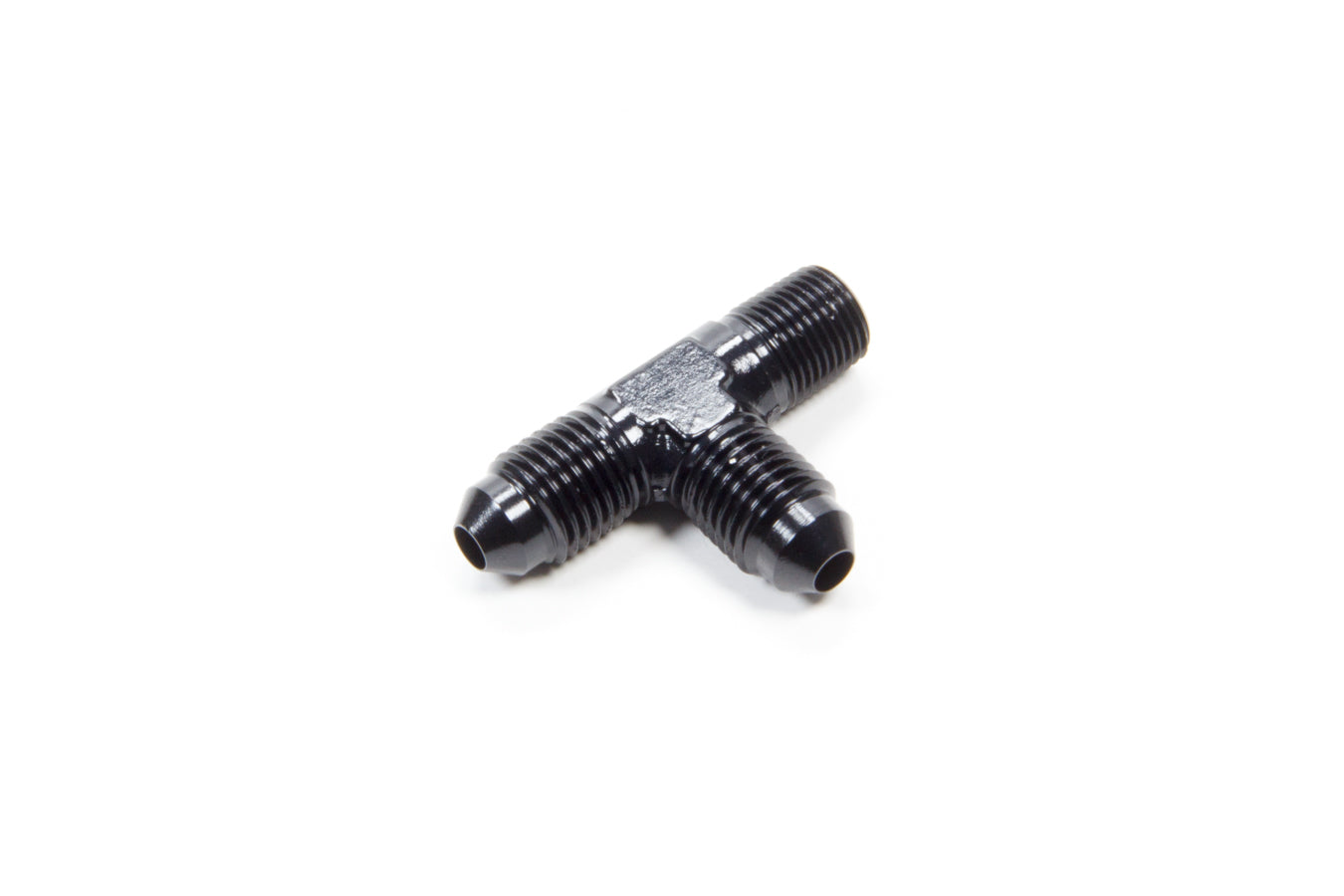 Aeroquip AN-NPT Fittings and Components Alum Run Tee #4 Flare 1/8in Black FCM5124