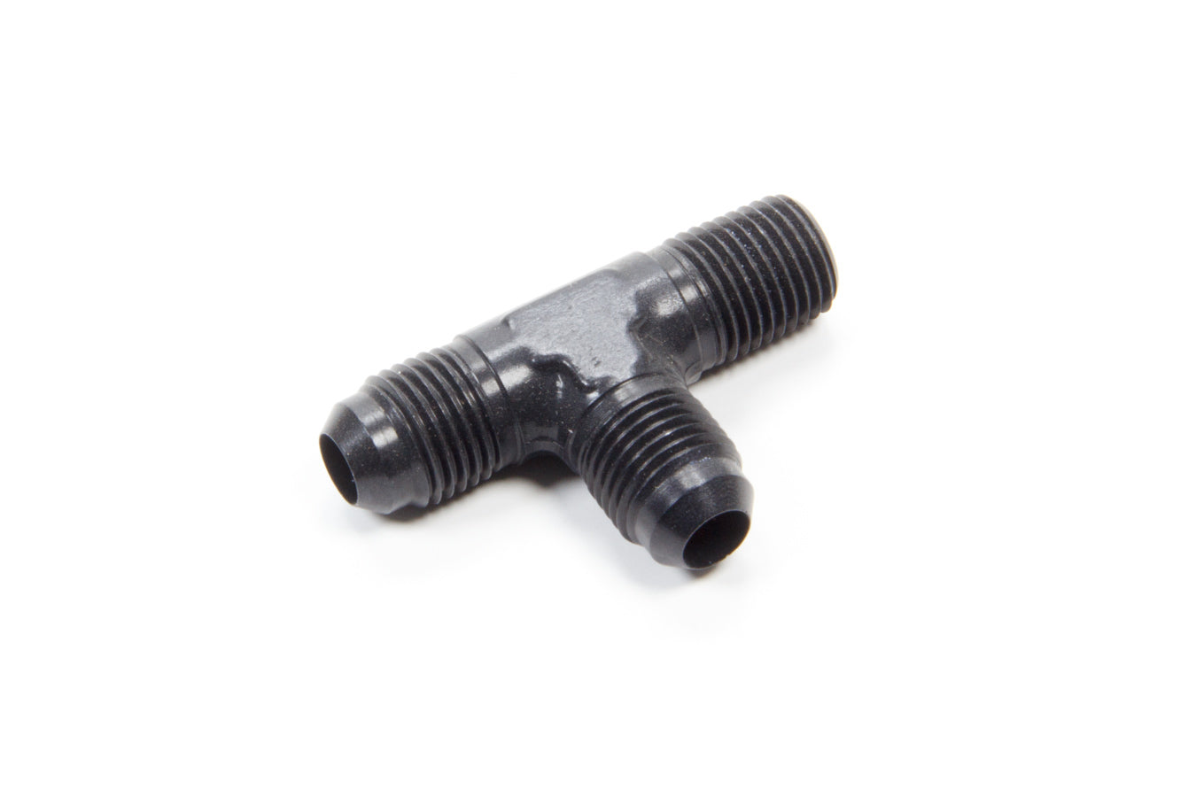 Aeroquip FCM5125 Adapter Tee, -6 AN Male x -6 AN Male x 1/4 in NPT Male, Black Anodized Aluminum