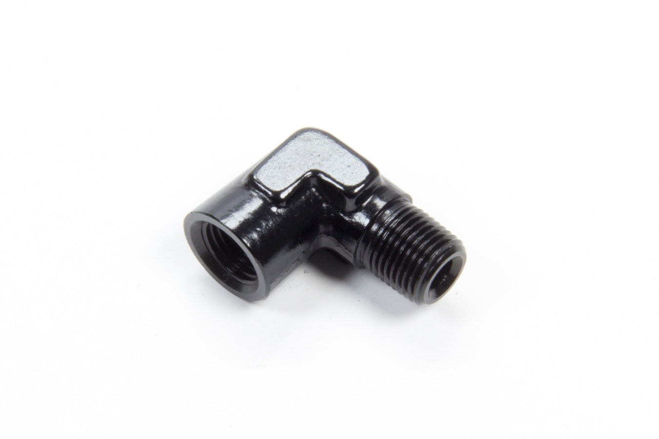 AEROQUIP FCM5147 90-Degree 1/8 in NPT Female to Male Pipe Elbow, Black Anodized Aluminum
