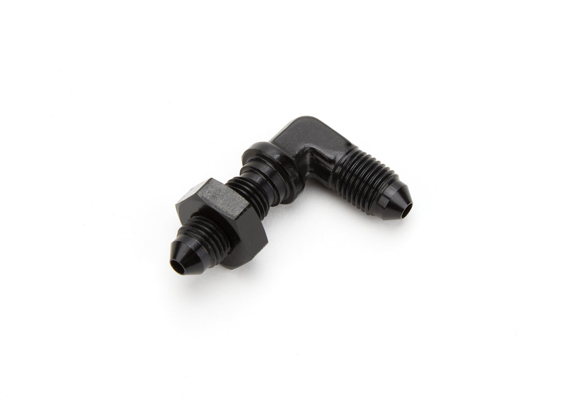 Aeroquip AN-NPT Fittings and Components Alum 90 Deg Bulkhead Union #3 Flare Black FCM5799