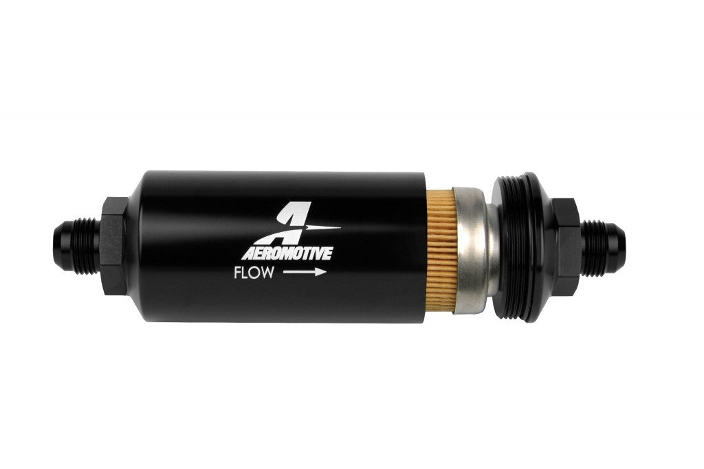 Aeromotive Fuel System Fuel Filters and Components 8an Inline Fuel Filter 10 Micron 2in OD Black 12377