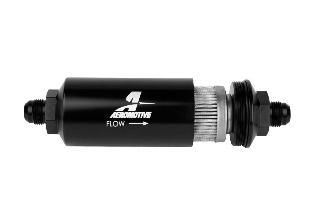 Aeromotive Fuel System Fuel Filters and Components 8an Inline Fuel Filter 100 Micron 2in OD Black 12379