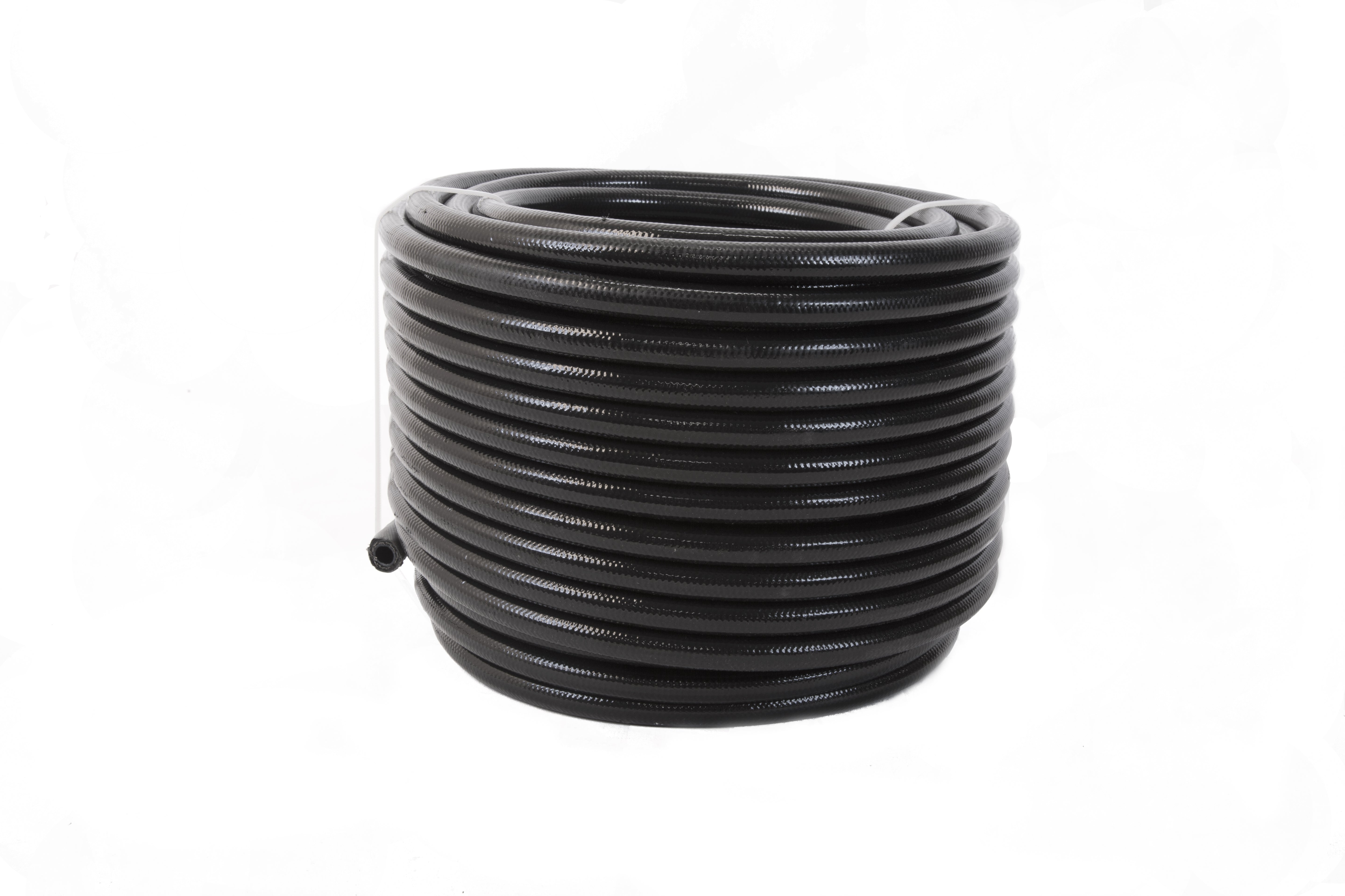 Aeromotive Fuel System Bulk Hose 6an PTFE S/S Braided Hose 20ft Black Jacketed 15336