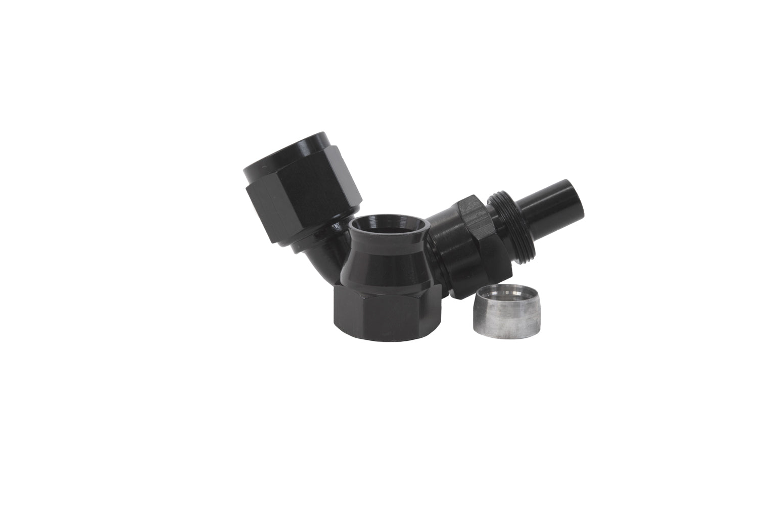 Aeromotive Fuel System Hose Ends 8an 90-Deg PTFE Hose End Black Anodized 15355