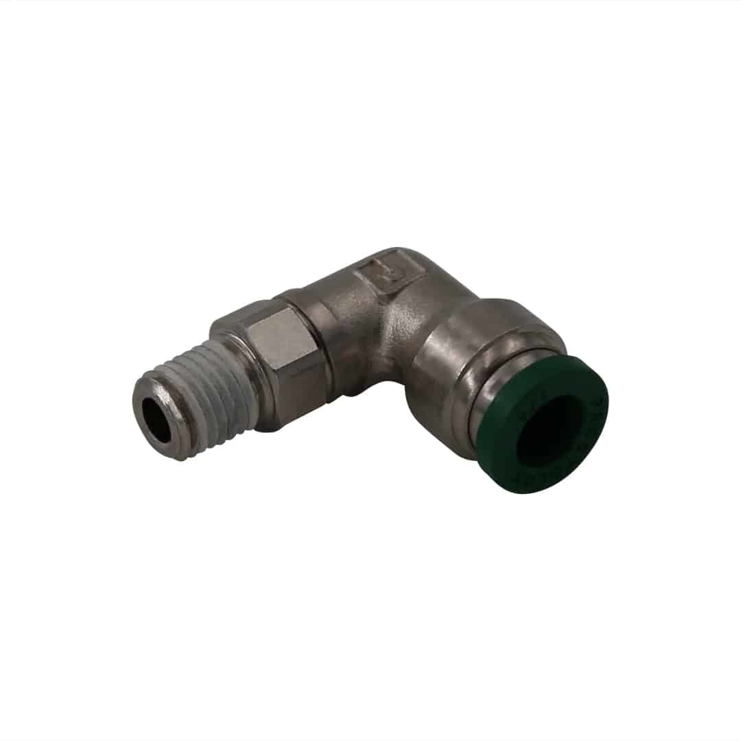 Aeromotive Fuel System Quick Disconnect Fittings Adapter Fitting 1/16npt to 1/4 Tube 90-Degree 15600
