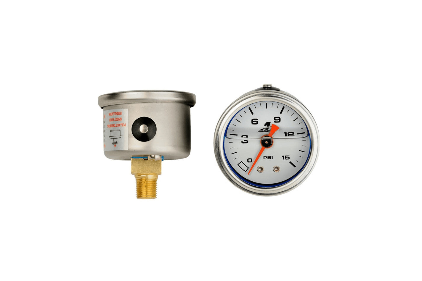 Aeromotive Fuel System Analog Gauges Fuel Pressure Gauge - 1.5in 0-15psi 15632