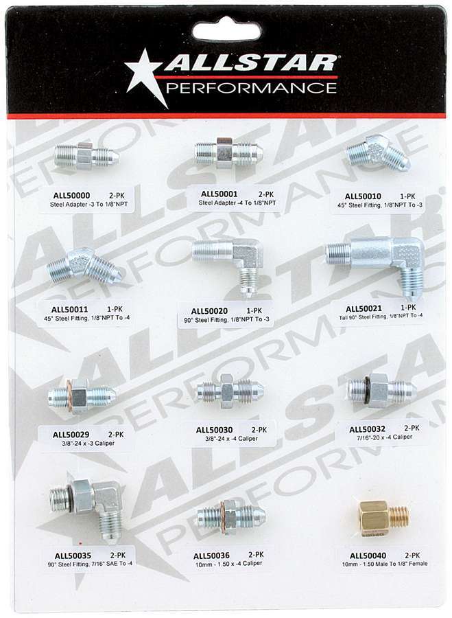 Allstar Performance ALL080 Brake Fitting Display Merchandising Kit