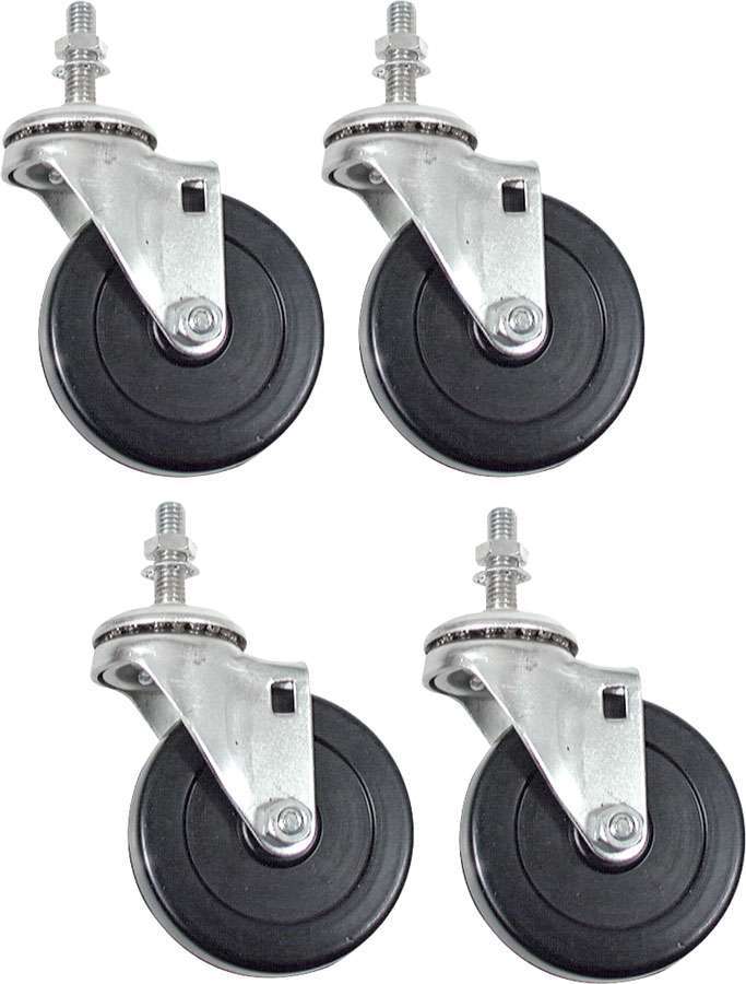 Allstar Performance ALL10162 Standard-Duty Engine Cradle Caster Wheel Kit, 3-Inch Rubber Wheels, Set of 4
