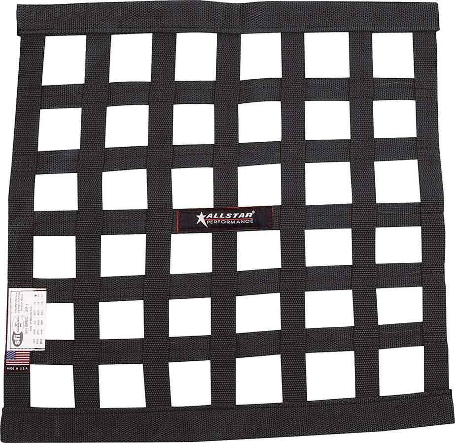 ALLSTAR PERFORMANCE ALL10280 Window Net, Border Style, 18 x 18 in, SFI 27.1, Black