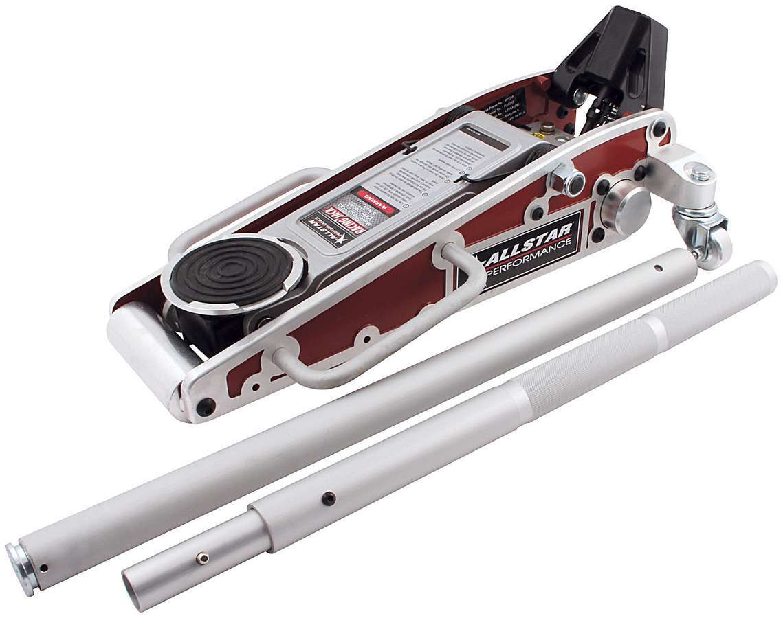 Allstar Performance ALL10422 Aluminum Racing Floor Jack, 3-Pump, Red Anodized