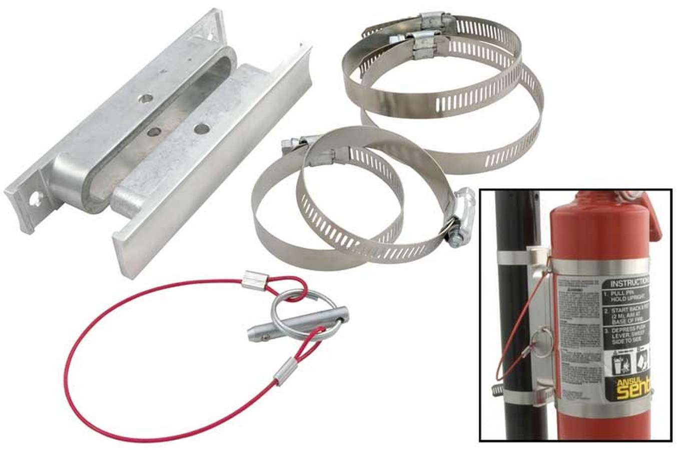 ALLSTAR PERFORMANCE ALL10510 Quick-Release Clamp-On Fire Extinguisher Mount for 2-1/2 lb Extinguishers