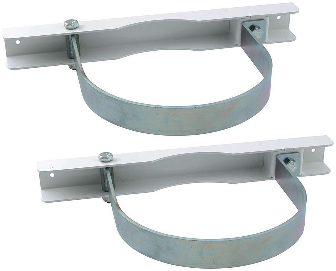 ALLSTAR PERFORMANCE ALL12210 Nitrogen Bottle Holders, 9-1/8 in Inside Diameter, Steel, White/Zinc, Pair