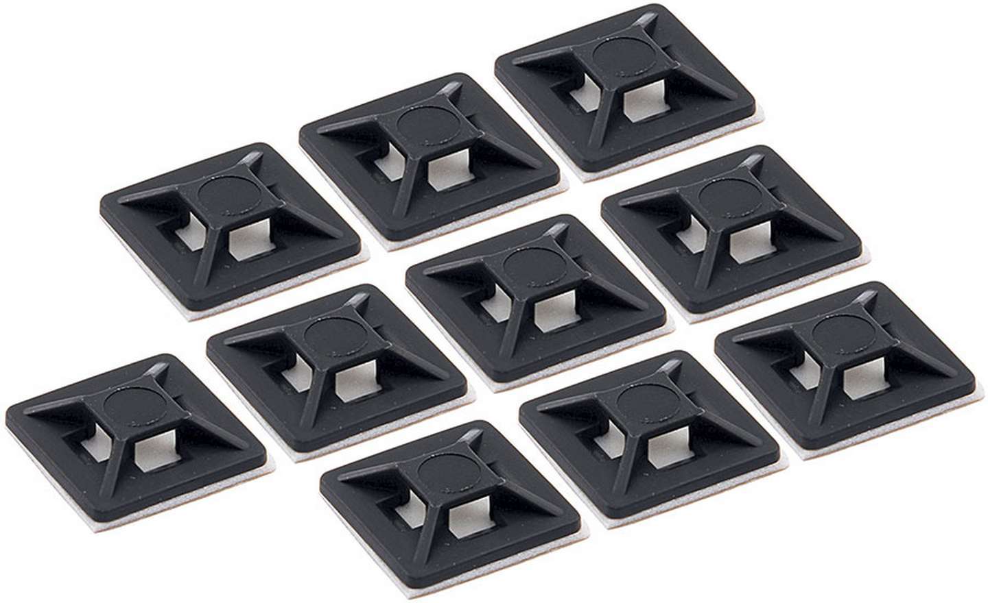 ALLSTAR PERFORMANCE ALL14116 Self-Adhesive Cable Tie Mounting Bases, 3/4 x 3/4 Inch Square, Black, Set of 10