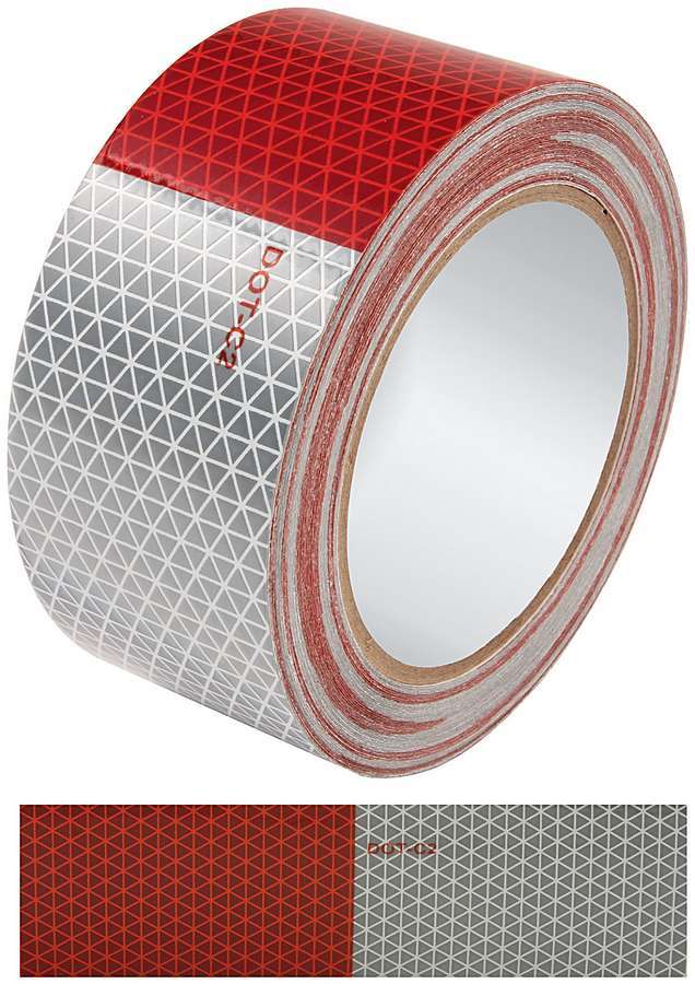 ALLSTAR PERFORMANCE ALL14240 Reflective Triangle Tape, 2 in Wide x 50 ft Long, Red and Silver
